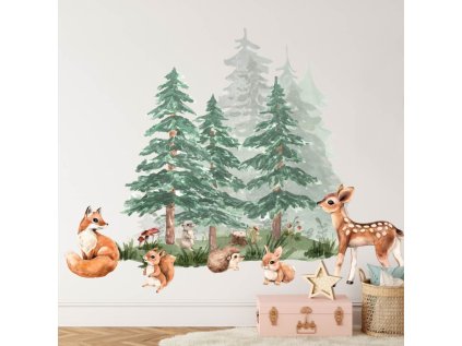 nalepky samolepky na zed les plny zviratek samolepky pro deti 9226f 184 full