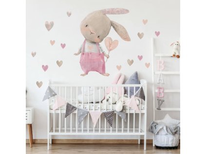 samolepky samolepky na zed samolepka na zed ruzovy zajicek se srdickem 9361f 214 full