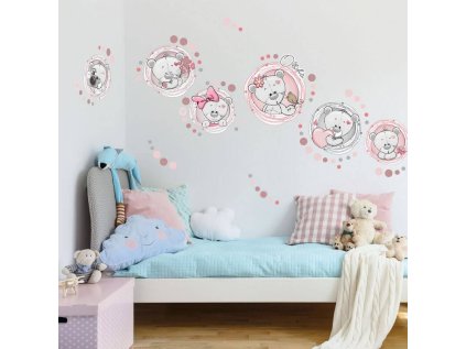 nalepky nalepky na zed nalepky na stenu medvidci se jmenem v ruzovem 9033f 1 full