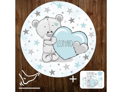 detske koberce na hrani hraci podlozka podlozka na hrani inspio modry medvidek s hvezdami 1034p 184 full