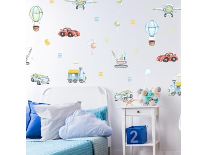 nalepky samolepky na zed akvarelove samolepky na zed dopravni prostredky 9303f 140 full