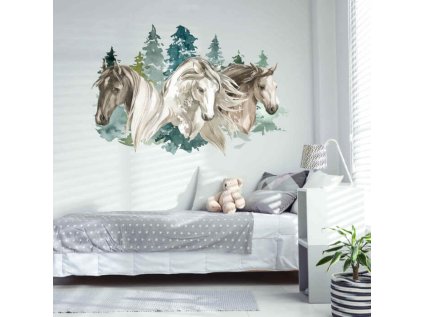 nalepky samolepky na zed samolepka pro kluky kone v prirode 9236f 084 full