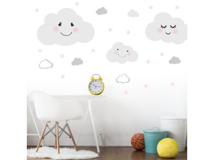 nalepky nalepky na zed nalepka na zed oblacky s teckami 3643f 1 full