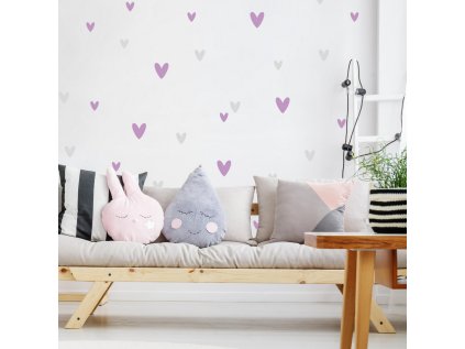 samolepky samolepky na zed nalepky na zed pro divku fialova srdicka pro divku samolepka na zed prelepitelna 9534f 172 full