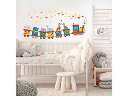 Samolepky do dětského pokoje - Veselý vláček N.1 - 37 cm x 140 cm