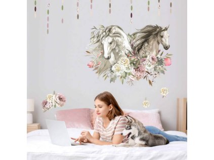 nalepky samolepky na zed kone jemna textilni samolepka pro starsi deti 9234f 159 full