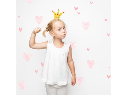 nalepky samolepky na zed ruzove srdicka textilni samolepky na zed 9205f 1 full