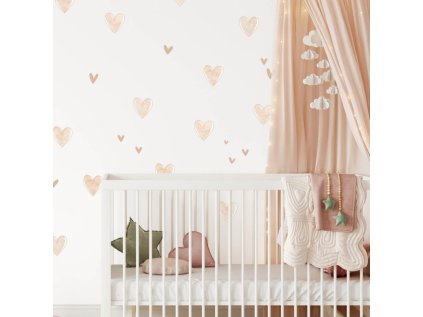 nalepky samolepky na zed textilni inspio nalepky bezove srdicka do detskeho pokoje 9202f 1 full