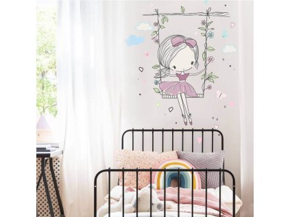 nalepky samolepky na zed fialkova nalepka vila na houpacce 9144f 1 full