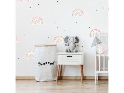 nalepky samolepky na zed pastelove duhy s puntiky nalepky na stenu pro divky 9193f 1 full