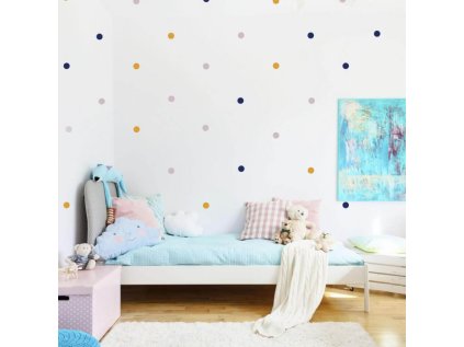 samolepky samolepky na zed puntikate samolepky s horcicovou a ruzovou barvou 9526f 143 full