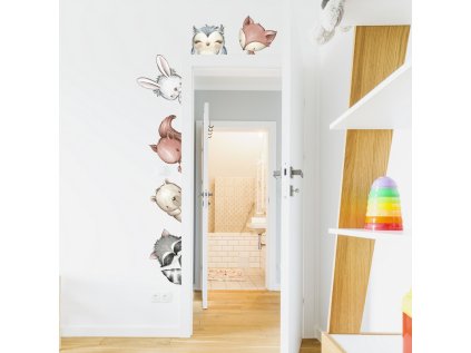 nalepky nalepky na zed samolepky zviratek kolem dveri 9019f 1 full