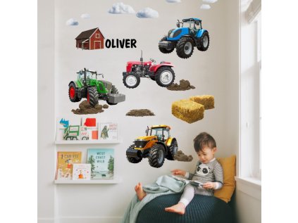 samolepky samolepky na zed chlapecka samolepka s auty a traktory do chlapeckeho detskeho pokoje samolepka traktor 9450f 159 full
