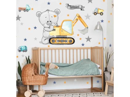 samolepky samolepky na zed samolepka na zed pro kluky maco a stavebni auta do detskeho pokoje 9378f 291 full