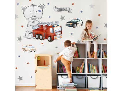 samolepky samolepky na zed samolepky na zed pro kluky zasahova auta a medvidek do detskeho pokoje 9376f 193 full