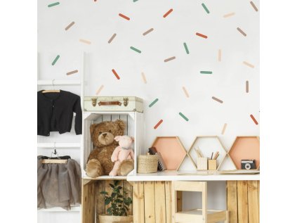 samolepky samolepky na zed konfety v zemitych barvach samolepky na zed do detskeho pokoje 9548f 181 full