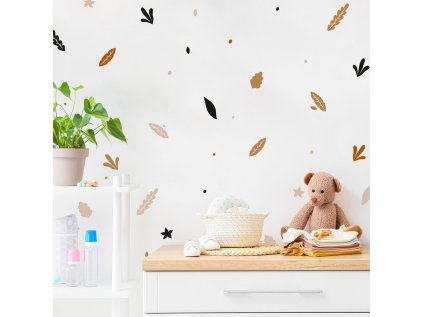 samolepky samolepky na zed samolepky do pokoje s rostlinnym motivem v zemitych barvach na zed do obyvaku 9544f 187 full