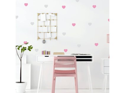 samolepky samolepky na zed sede a ruzove samolepky srdicek pro divku 9543f 171 full
