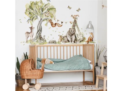 samolepky samolepky na zed samolepka na zed woodland kouzelny les s veselymi zviratky 9437f 289 full