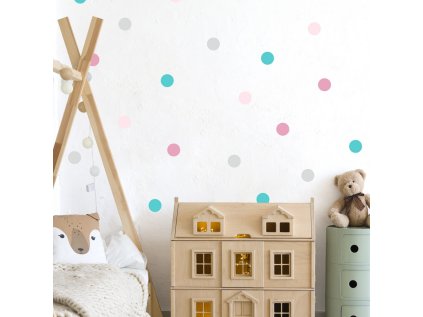 samolepky samolepky na zed velke tecky ve ctyrech barvach nalepky na zed 9536f 193 full