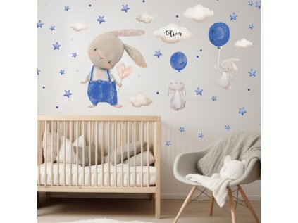 samolepky samolepky na zed samolepky pro chlapecka zajicci letajici s balonky 9520f 181 full