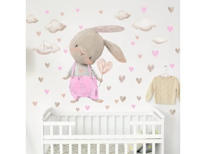 samolepky samolepky na zed prelepitelna samolepka nad postylku pro holcicku zajicek 9497f 119 full