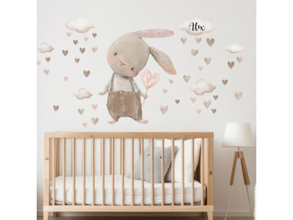 samolepky samolepky na zed nalepky nad postylku kremovy zajicek se jmenem 9494f 137 full