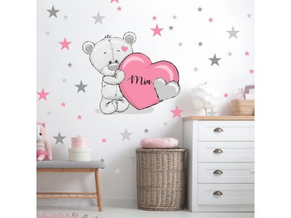 samolepky samolepky na zed samolepka na stenu pro kluka medvidek se jmenem 9488f 176 full