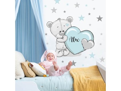 samolepky samolepky na zed prelepitelna detska samolepka na stenu medvidek se jmenem 9480f 132 full