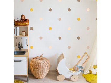 samolepky samolepky na zed samolepky na zed tecky v hnede a horcicne barve 9476f 196 full