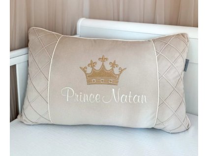 Ozdobný polštářek - princ se jménem dítěte