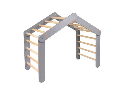 Dětský dřevěný žebřík velký Pikler šedý1