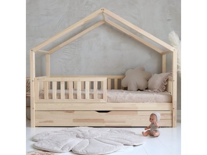 Domečková postel HouseBed Plus 190x90 cm přírodní