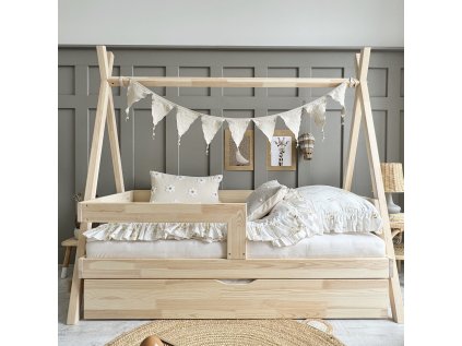 Dětská postel Teepee 180x80 cm s šuplíkem - bílá