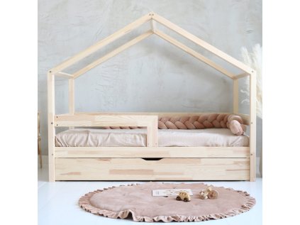 Domečková postel Housebed - rovná zábrana 120x200 cm
