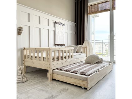 Dětská postel Zina s přistýlkou 200x90 cm - přírodní