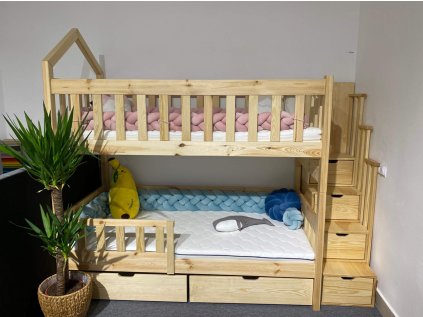 Patrová postel se schody Karmen - více barev