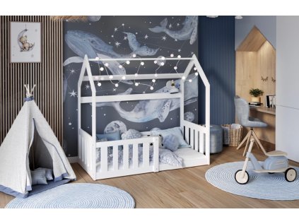 Dětská domečková postel Grona - bílá