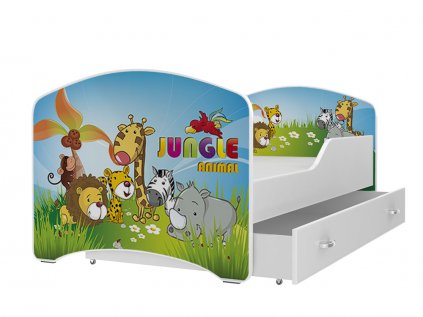 Dětská postel Jan - zvířátka v jungli