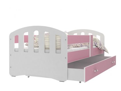 Dětská postel Roman bílo/růžová