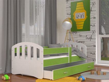 Dětská postel Roman bílo/zelená