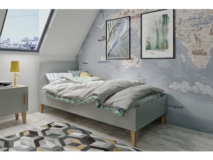 Dětská postel Kubík - šedá 180x80 cm