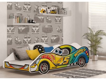 Dětská postel auto 180x90 cm s matrací 09
