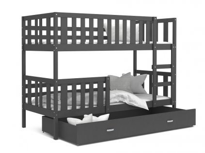 Patrová postel Nemo s kompletním vybavením - šedá