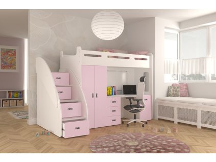Patrová postel Zuza Plus - růžová