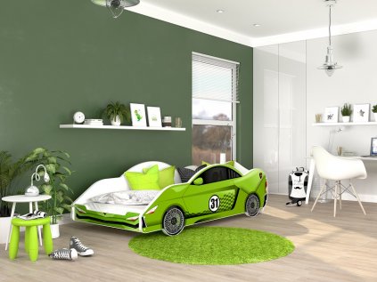 Dětská postel auto 180x90 cm s matrací 12