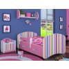 lozko dzieciece happy z szuflada kolorowe paski pink