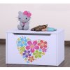 Box na hračky Happy - srdce z květů
