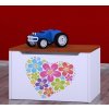 Box na hračky Happy - srdce z květů