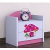 Noční stolek Happy - růžový hříbeček